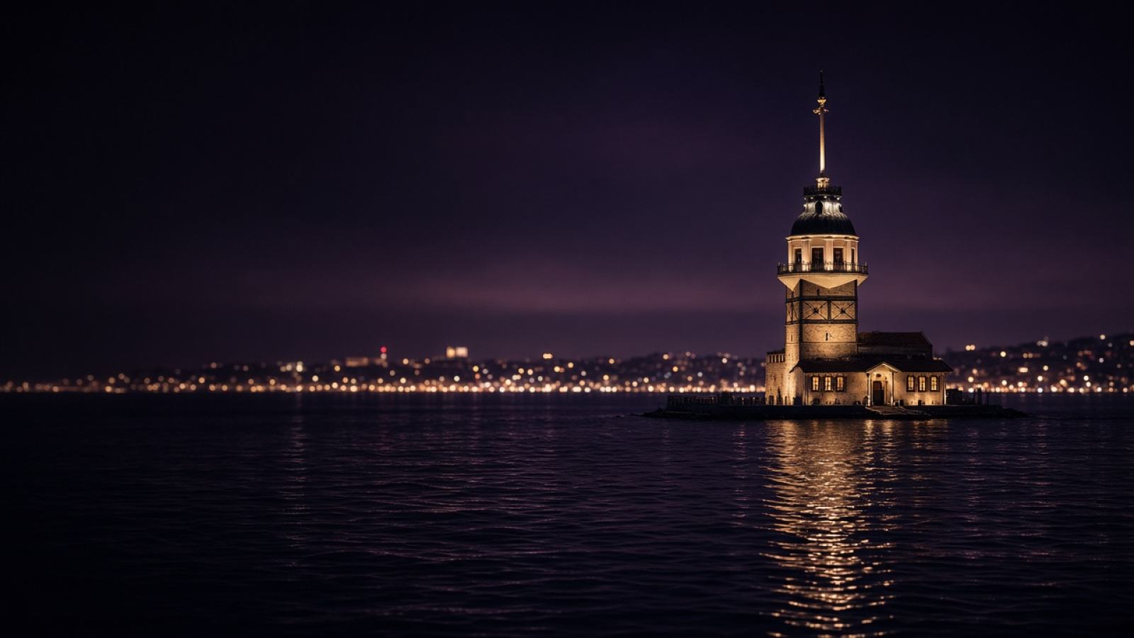 Üsküdar sahilinde akşam ışıkları
